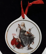 Norman Rockwell Eckerd Drug Store Santa With Elves 1999 Ornament