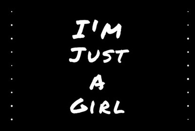 ''I'm   Just   a   Girl'' Statement Bumper Sticker Vinyl Decal 8.5''x5.75''