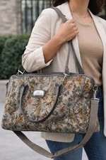   Vintage Jordache Floral Tapestry Duffel Bag Weekender Shoulder Purse Retro Boho