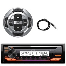 JVC KD-T92MBS Single-DIN Marine Bluetooth CD Receiver W/Remote, Radio Antenna