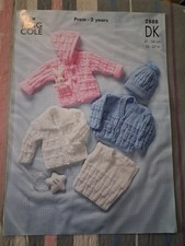 KNITTING PATTERN---BABY'S CARDIGAN/HATS/SLIPOVER/JACKET--PREMATURE--2 YEARS