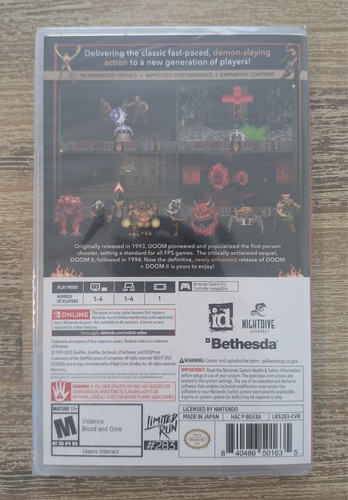 Doom + Doom II - Limited Run Games #283 - Nintendo Switch - SAME DAY SHIPPING! - Picture 2 of 2