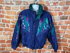 vintage Descente retro shiny geometric ski jacket sz M