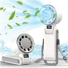 Ice Cooling Portable Handheld Fan Rechargeable 5 Speed Desk Neck Use