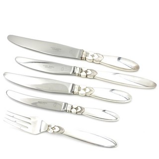 Vintage Georg Jensen Cactus Pattern Sterling Flatware Lot of 5 #S5038 4