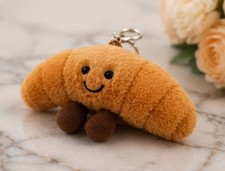 New Jelly-cat Amuseables Croissant Plush Charm Keyring NWT Cute Gift