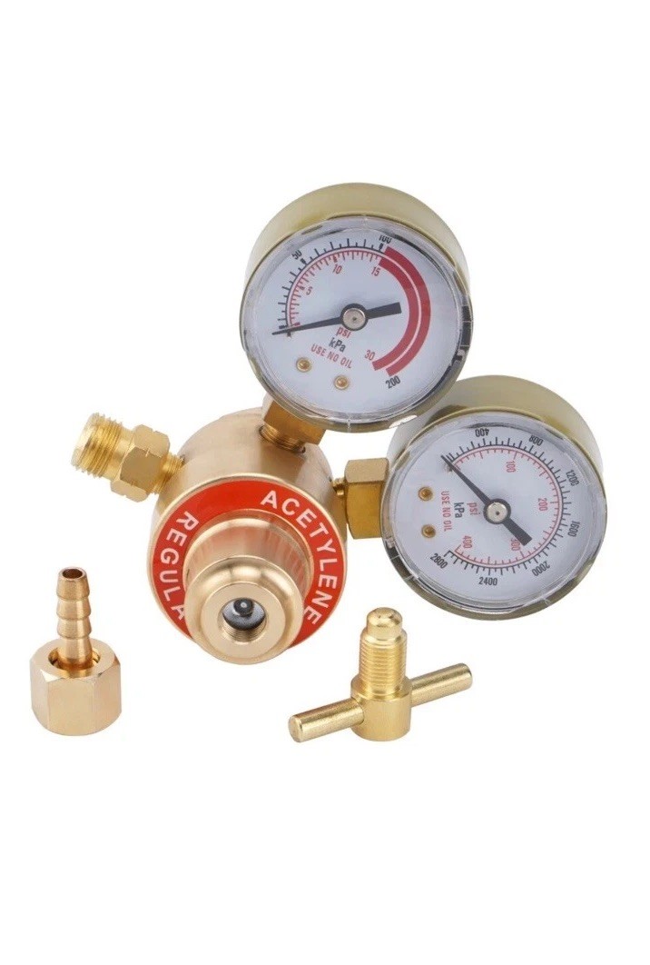 SPARKWHIZ Oxygen and Acetylene Regulators Welding Gas Gauges Pair CGA540 CGA200