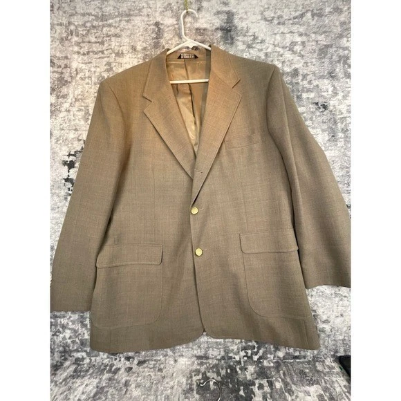 ORVIS Mens Tan Blazer Sport Coat Jacket Wool Blend Size 48L