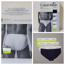 3 Pack Calvin Klein Men Hip Briefs Underwear Size M , L new with Bag