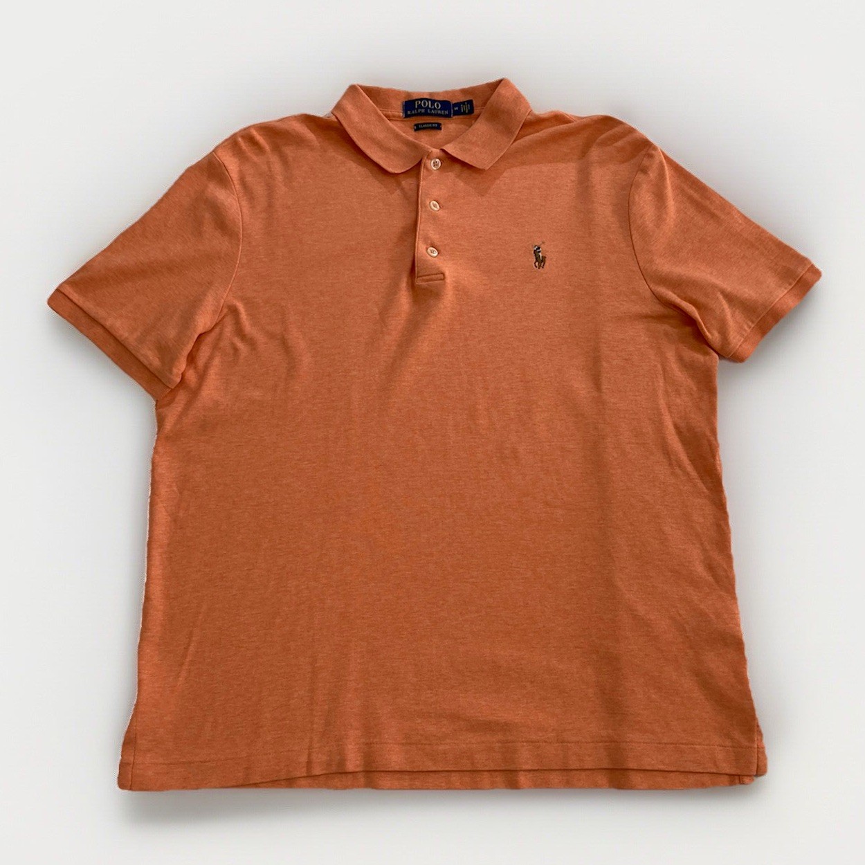 Polo Ralph Lauren camicia uomo media arancione carne pony polo classica casual