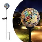 Solar Garden Lights Outdoor Decorative - Solar Gazing Ball Mosaic Garden Stak.