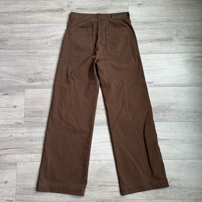 Elims The Malibu 27 Wide Baker Coffee Brown Jean Pants Inseam S $288 Made In LA
