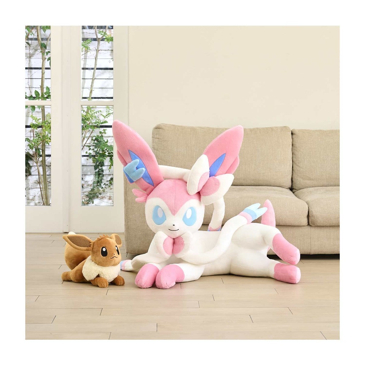 Life Size Shiny Sylveon Plush Shiny Pokemon Dolls Eevee 16-22cm
