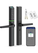 Ruveno Weatherproof Smart Door Lock with Handle: Fingerprint Keyless Entry - S3