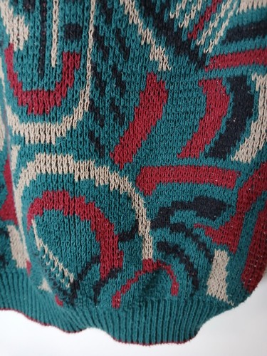 Vintage Jack Tar Kids Sweater Sz 10 USA Made Abstract Geometric Knit Coogi Style - Picture 8 of 8