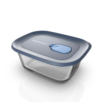 Tupperware Voila Glass Food Storage Container Rectangular Small 2.7 cup NEW