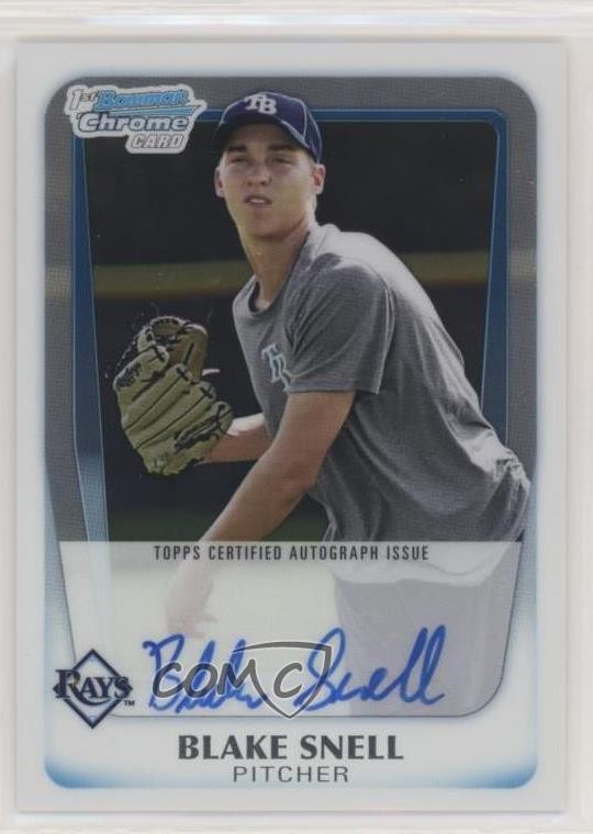 2011 Bowman Draft Chrome Prospects Auto Blake Snell #BCAP-BSN Auto 3b9