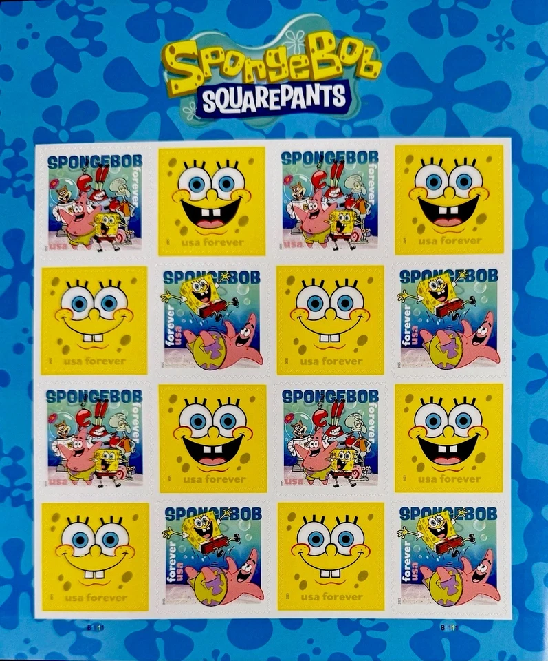 Estampillas postales de Estados Unidos $200+ por debajo del valor nominal hasta 2024 50 % Looney Tune, Disney, Bob Esponja Foto 2 de 4