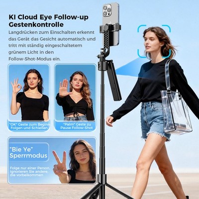 1.92M Bluetooth Selfie Stick Stativ für Smartphone Handy Apple iPhone Halterung