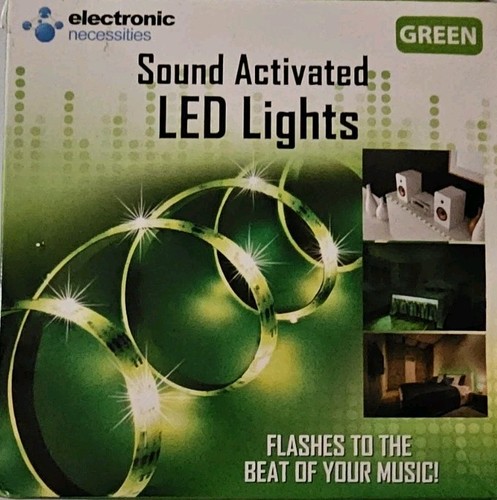 Electronic Necessities Green Sound Activated LED Lights Flashes To The Beat Of..