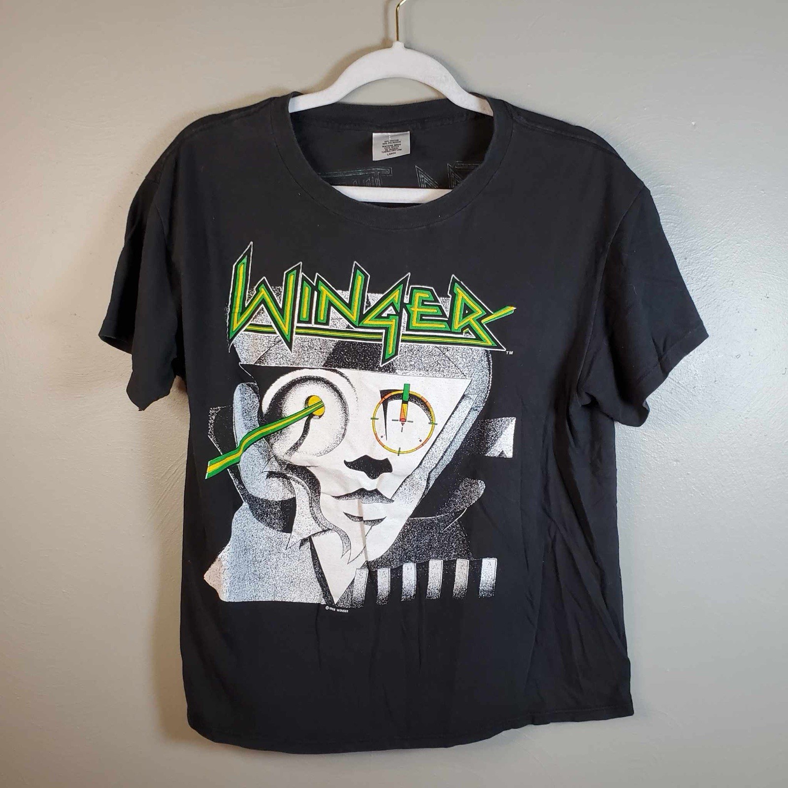 FILA T shirt vintage WINGER concerto tour band L hair metal 1988 Skid Row Kix ORIGINALE