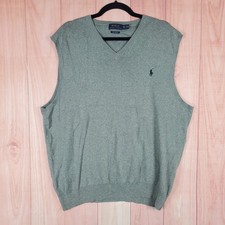 Polo Ralph Lauren Sweater Vest Mens 2XL Pony Logo Cotton Tight Knit V Neck