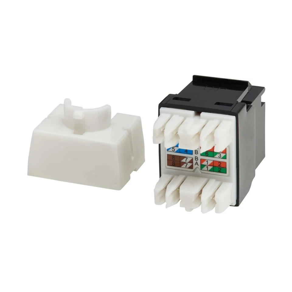 Pack de 25 conectores Keystone Tripp Lite Cat6 4PPOE negros Foto 3 de 4