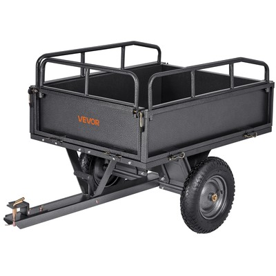 #ad VEVOR Steel Dump Cart 10 Cu. Ft 500LB for ATV UTV Trailer Tow Behind Heavy Duty $229.99