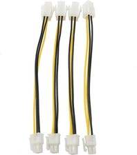 ATX 4-Pin Power Extension Cable 4-Pack, 8-Inch Male to Female Adapter