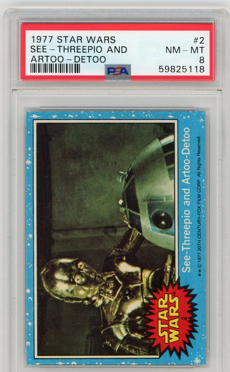 1977 Topps Star Wars See-Threepio And Artoo Detoo #2 PSA 8