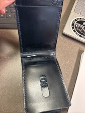 Horween Shell Cordovan 6-9 Card wallet Teal blueminimalist front pocket Handmade