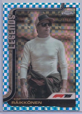 2025 Topps Chrome F1 Legend Kimi Raikkonen 131/150 #157 Blue Checker Flag