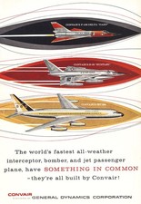 1960 General Dynamics Convair: Interceptor Bomber Vintage Print Ad