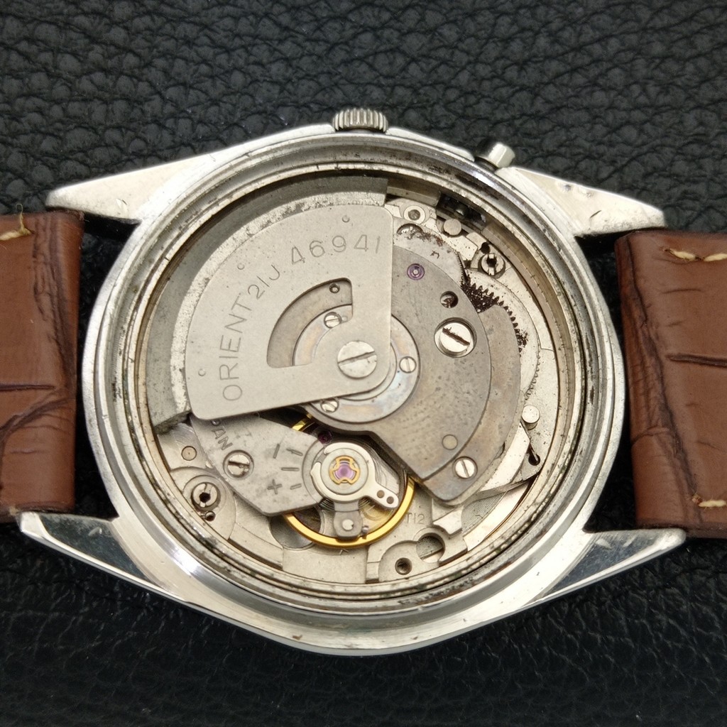 JAPAN VINTAGE ORIENT SK CRYSTAL AUTOMATIC 46941 MENS RED DIAL