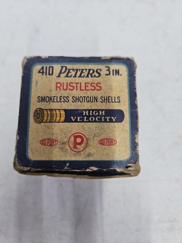 Vintage (Empty) Peters High Velocity 410 Ga Shotgun Shell Box Flying Duck - Picture 6 of 7