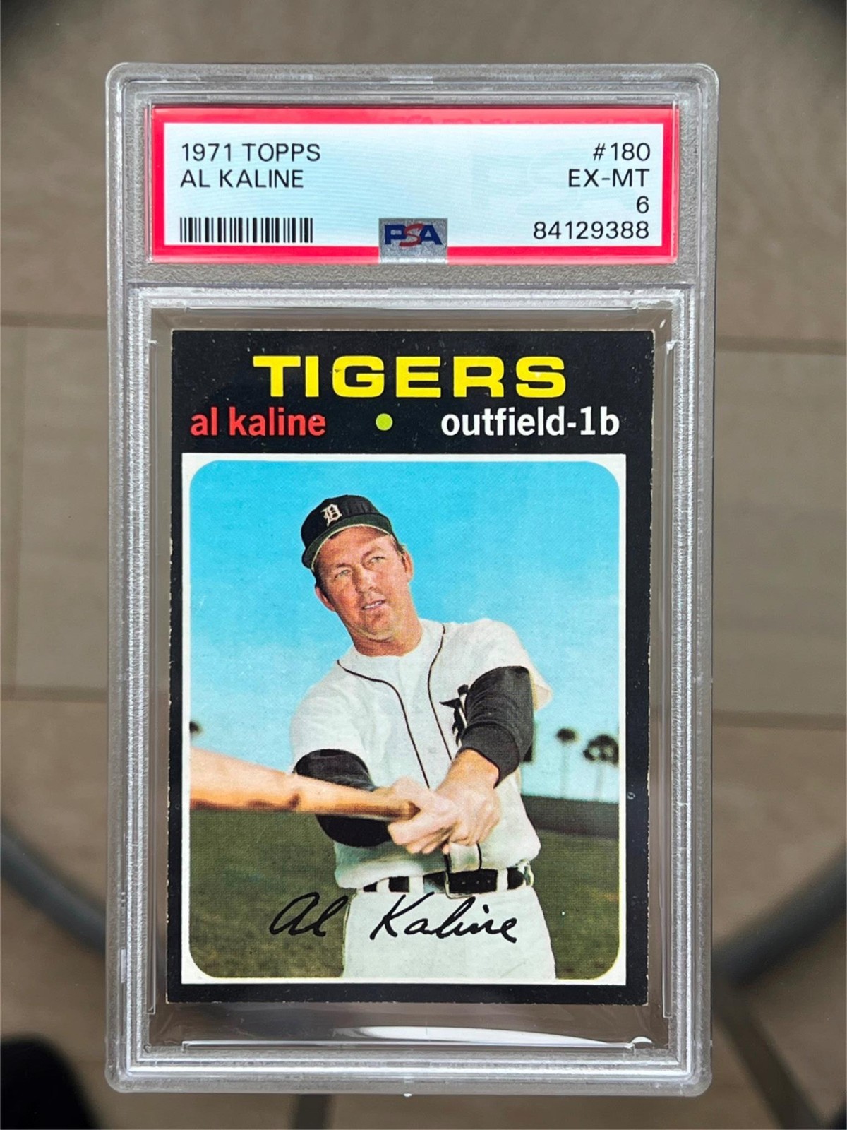1971 Topps #180 Al KALINE Baseball Card PSA 6 Ex-Mt - Very Sharp!