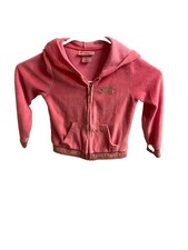 Juicy Couture Girls 4T Velour Pink Full Zip Hoodie Gold Logo 90S 00s