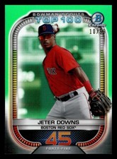 2021 BOWMAN SCOUT'S TOP 100 REFRACTOR GREEN #BTP-45 JETER DOWNS 10/99