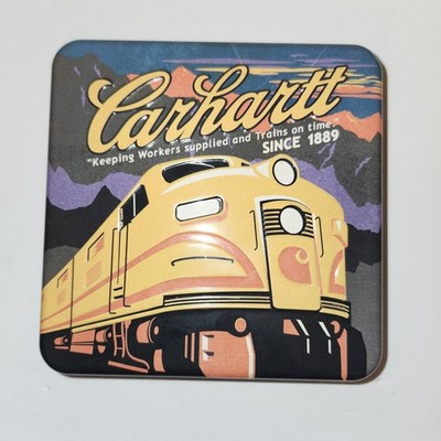 Carhartt Train Locomotive Since 1889 Trinket Box Metal Tin Case 5'' x 5'' x 1.75''