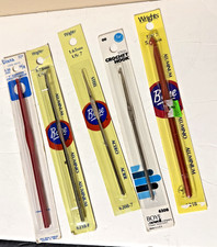 Vintage NOS Lot of 5 Aluminum Crochet Hooks H/8, 00, F, 7, 1 Diana Wrights Boye