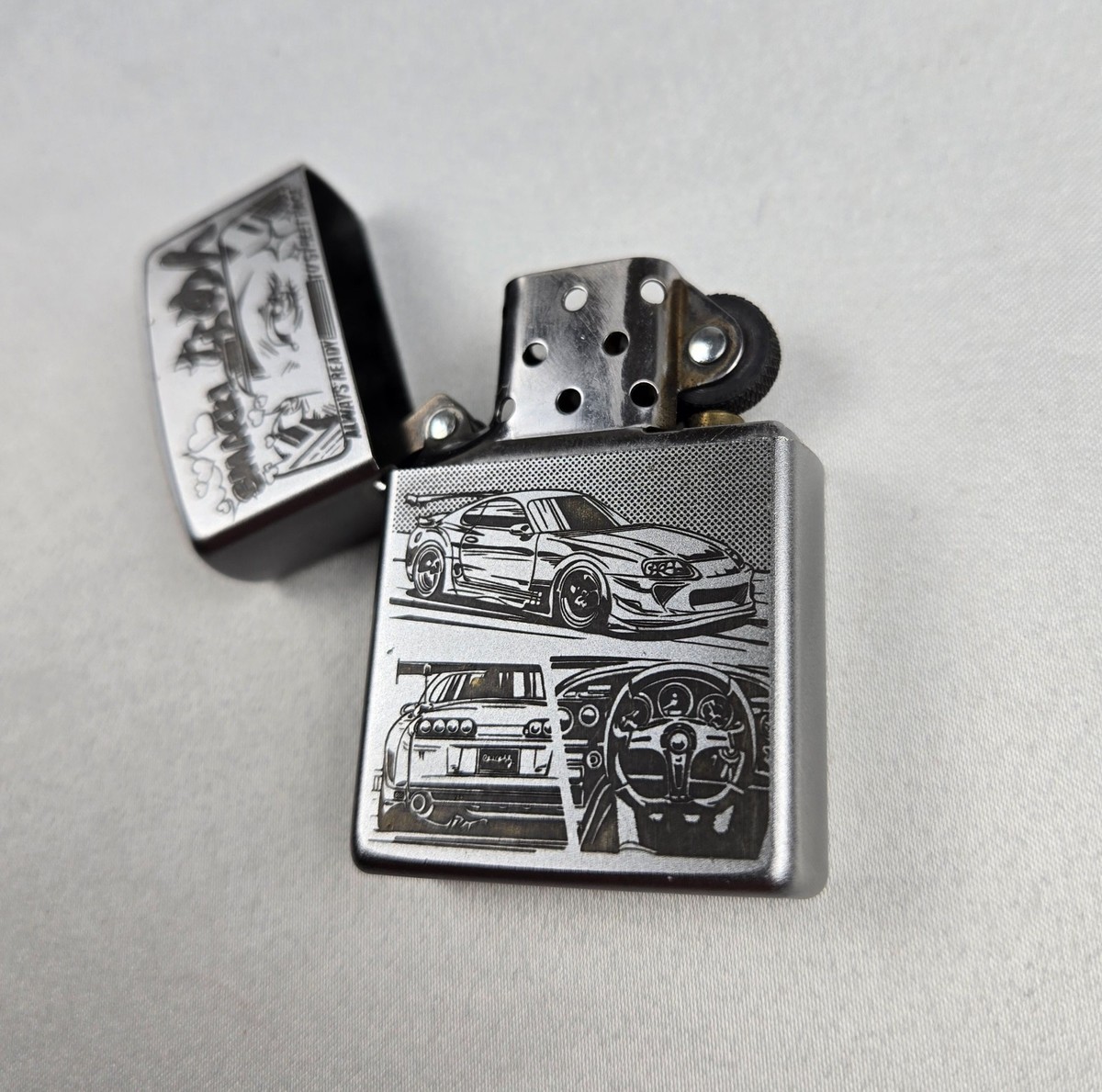 Zippo Lighter - Anime/Comic Book Art Style - Toyota Supra - Street