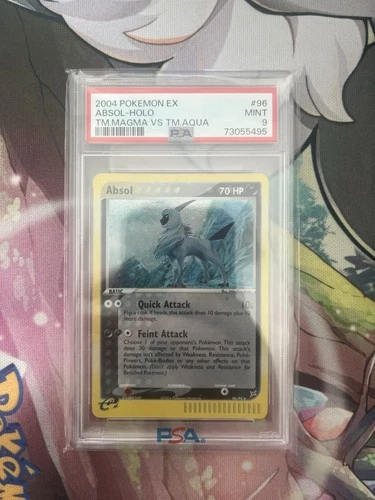 2004 POKEMON EX TEAM MAGMA VS TEAM AQUA #96 ABSOL-HOLO PSA 9