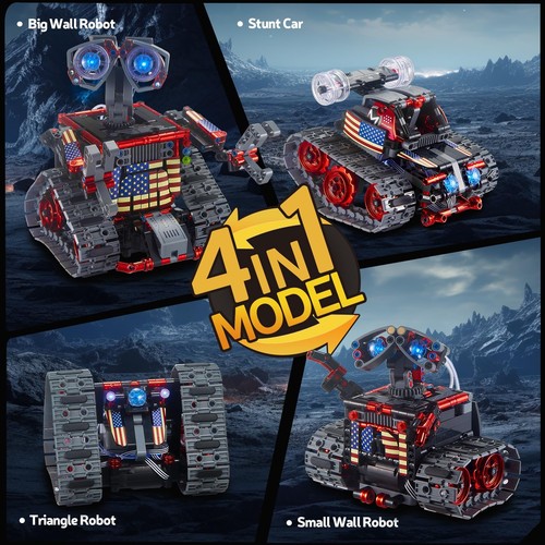 STEM Building Toys 4 in 1 Robot Car Remote APP Control Creative Gifts 6-12 - Picture 2 of 7