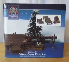 Lemax Carole Town Collection Set of 3 Wooden Docks Christmas Village