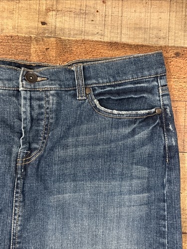 Womens Size 10 Jean Distressed Skirt Button Fly Raw Ham - Picture 3 of 7