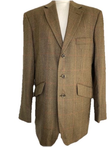 Hackett, Blazer Hackett uomo vintage 40R lana marrone check