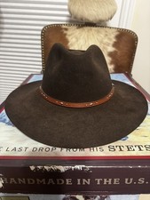 Stetson Pawnee 5x Fur Felt Hat. SZ 7 3/8 , 59 c Brown , Gun Club Collection -