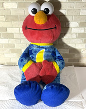 Sesame Street Elmo Plush Stuffed Animal Blue Star Pajamas Washable 2014 20"