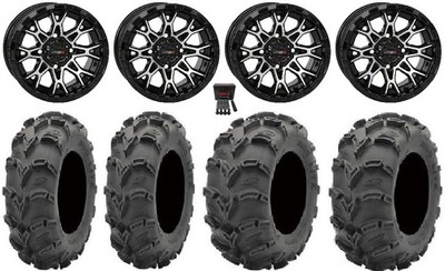 System 3 ST-6 14'' Wheels Black 27'' Mud Lite XL Tires Polaris RZR
