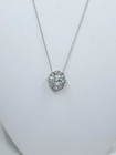 Cubic Zirconia Cluster Pendant and Chain, Sterling Silver